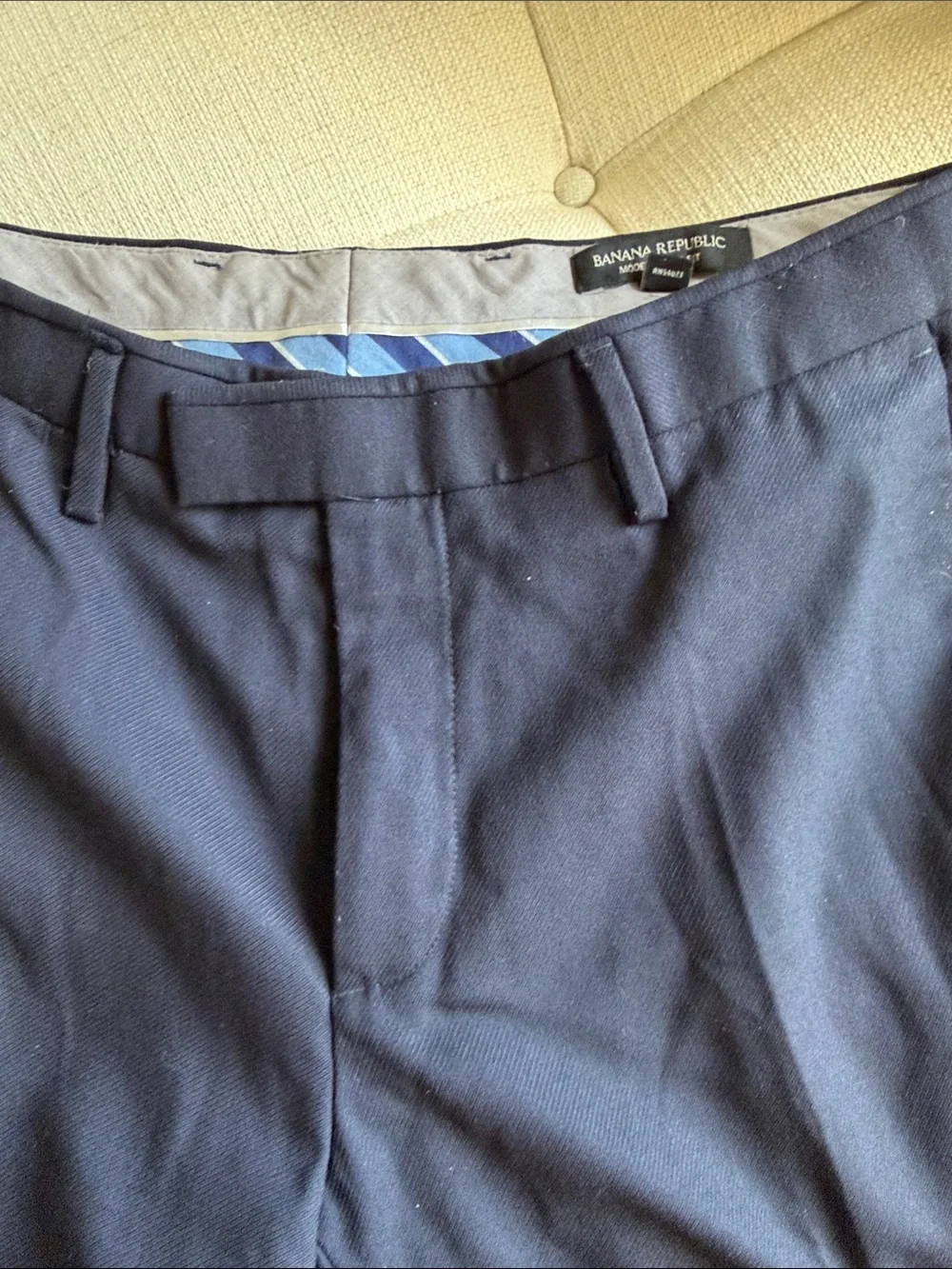 Banana Republic Modern Slim Fit Tab Over Dress Pants in Dark Navy 31 x 34